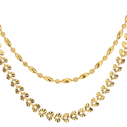 Combo of 2 Gold Plated Chains 22inch Long