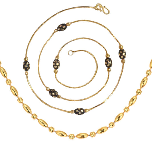 Combo of 2 Gold Plated Chains 22inch Long