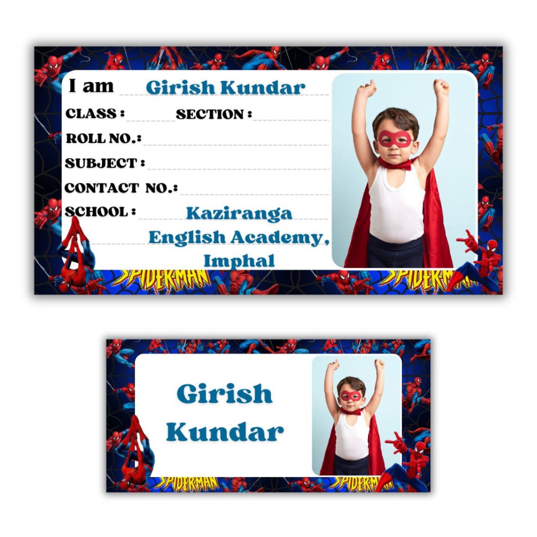 Kids Photo Name Slips & Tags | Pack of 63 | 36 Name Slips & 27 Tags