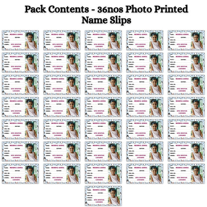 Kids Photo Name Slips Pack of 36