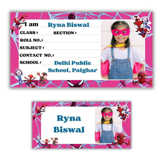 Kids Photo Name Slips & Tags | Pack of 63 | 36 Name Slips & 27 Tags