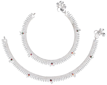 Silver Plated Anklet Pair