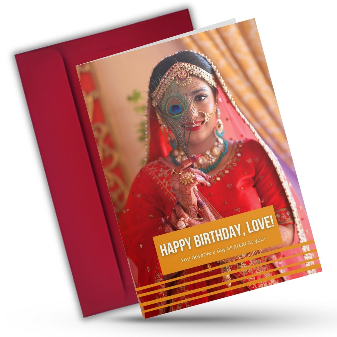 Photo Greeting Card with for Wife Girlfriend | Preprinted Inside Message