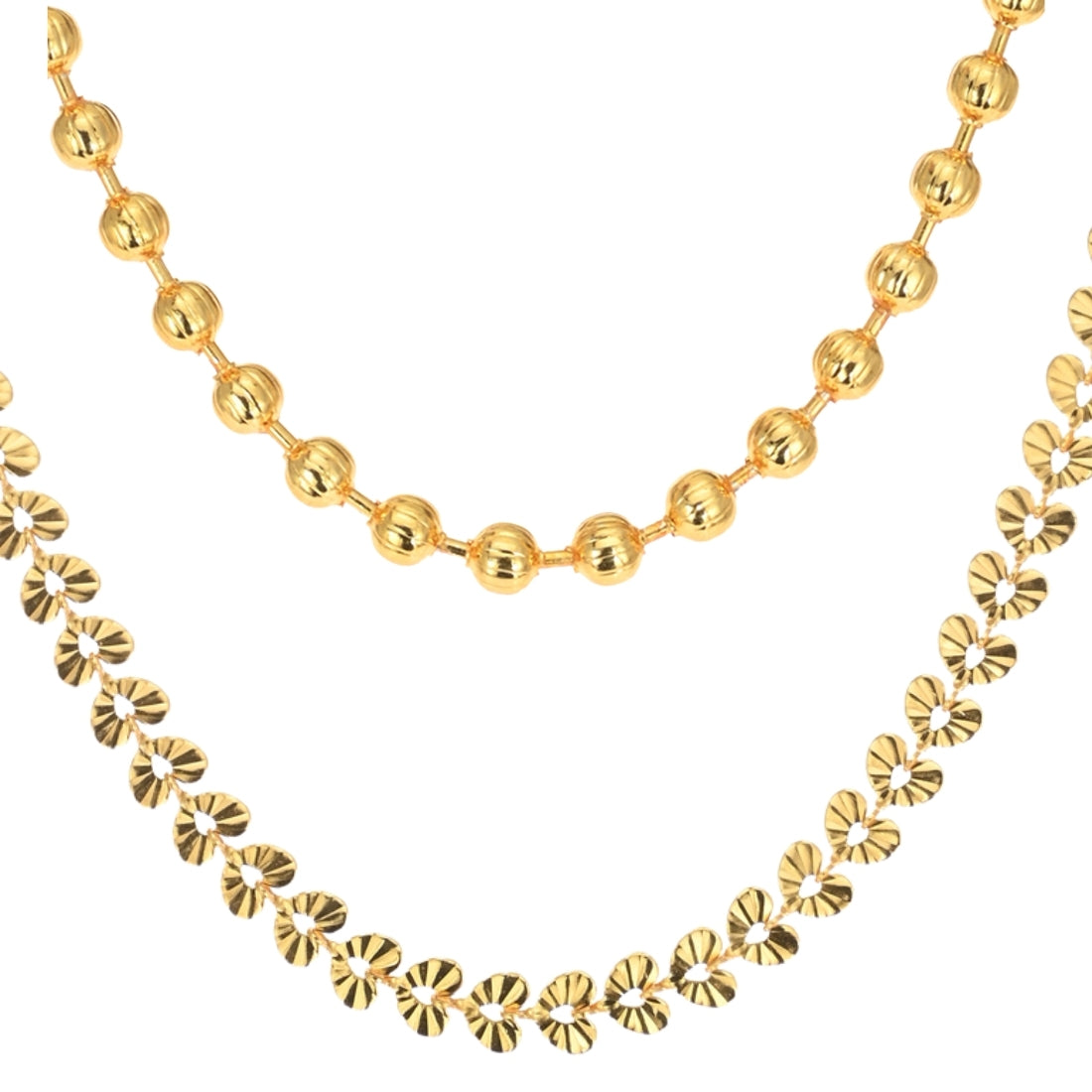 Combo of 2 Gold Plated Chains 22inch Long