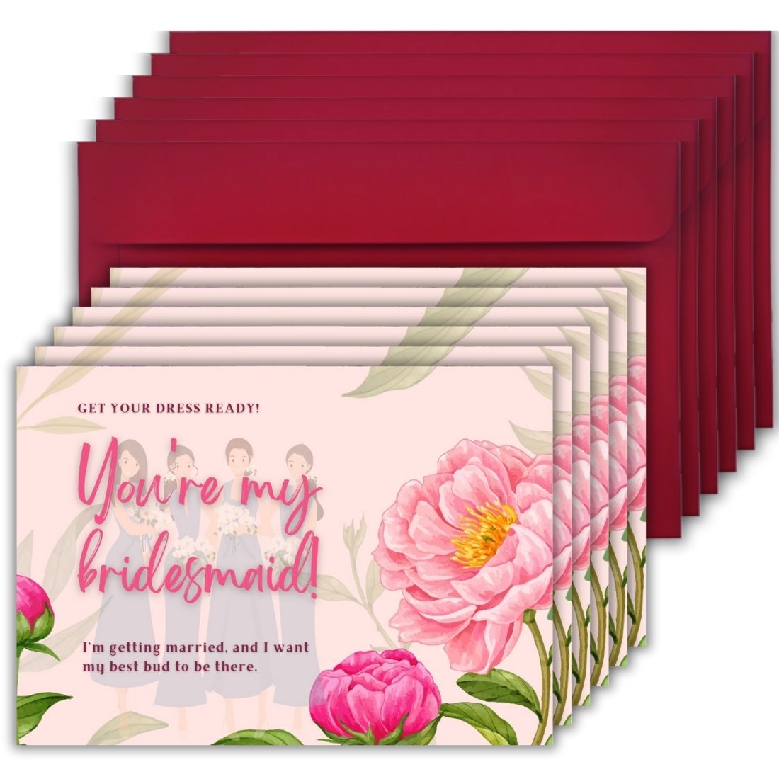 Bridesmaid Proposal Invitation Cards 5.8x8.3inch | Wedding Invite