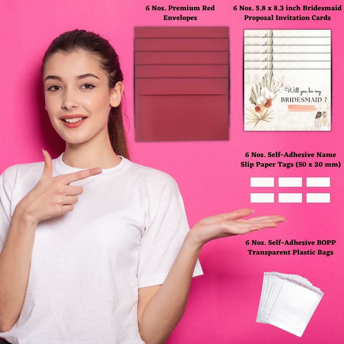 Bridesmaid Proposal Invitation Cards 5.8x8.3inch | Wedding Invite