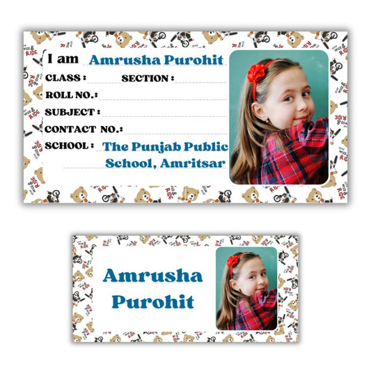 Kids Photo Name Slips & Tags | Pack of 63 | 36 Name Slips & 27 Tags