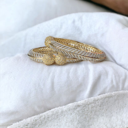 Gold Plated AD Kada Bangles Pair