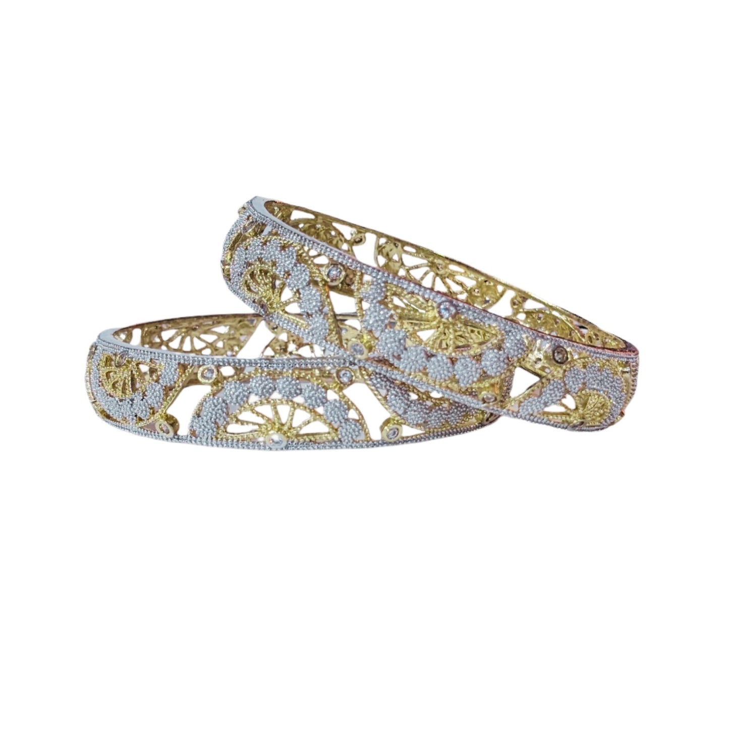 Gold Plated AD Kada Bangles Pair