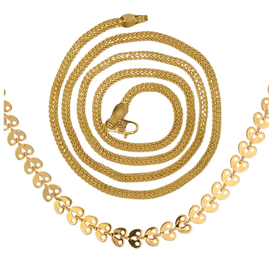 Combo of 2 Gold Plated Chains 22inch Long