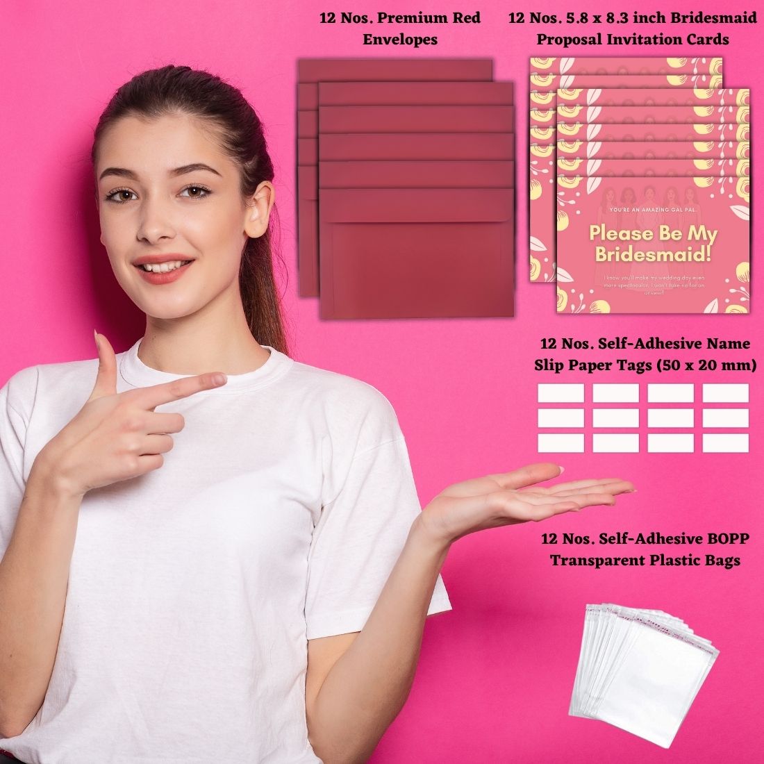 Bridesmaid Proposal Invitation Cards 5.8x8.3inch | Wedding Invite