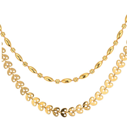 Combo of 2 Gold Plated Chains 22inch Long