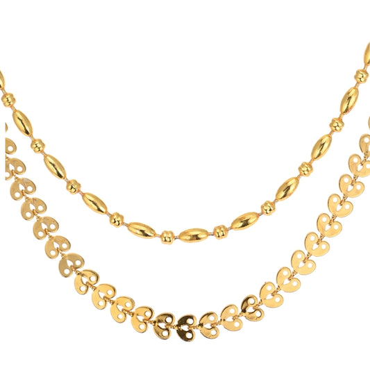 Combo of 2 Gold Plated Chains 22inch Long
