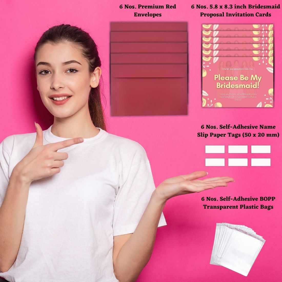 Bridesmaid Proposal Invitation Cards 5.8x8.3inch | Wedding Invite