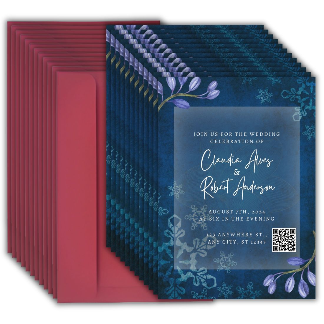 Wedding Invitation Cards with Envelopes | Customised Pack of 12 | One side Printed