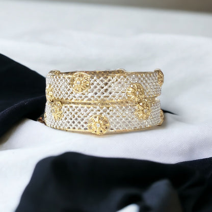 Gold Plated AD Kada Bangles Pair
