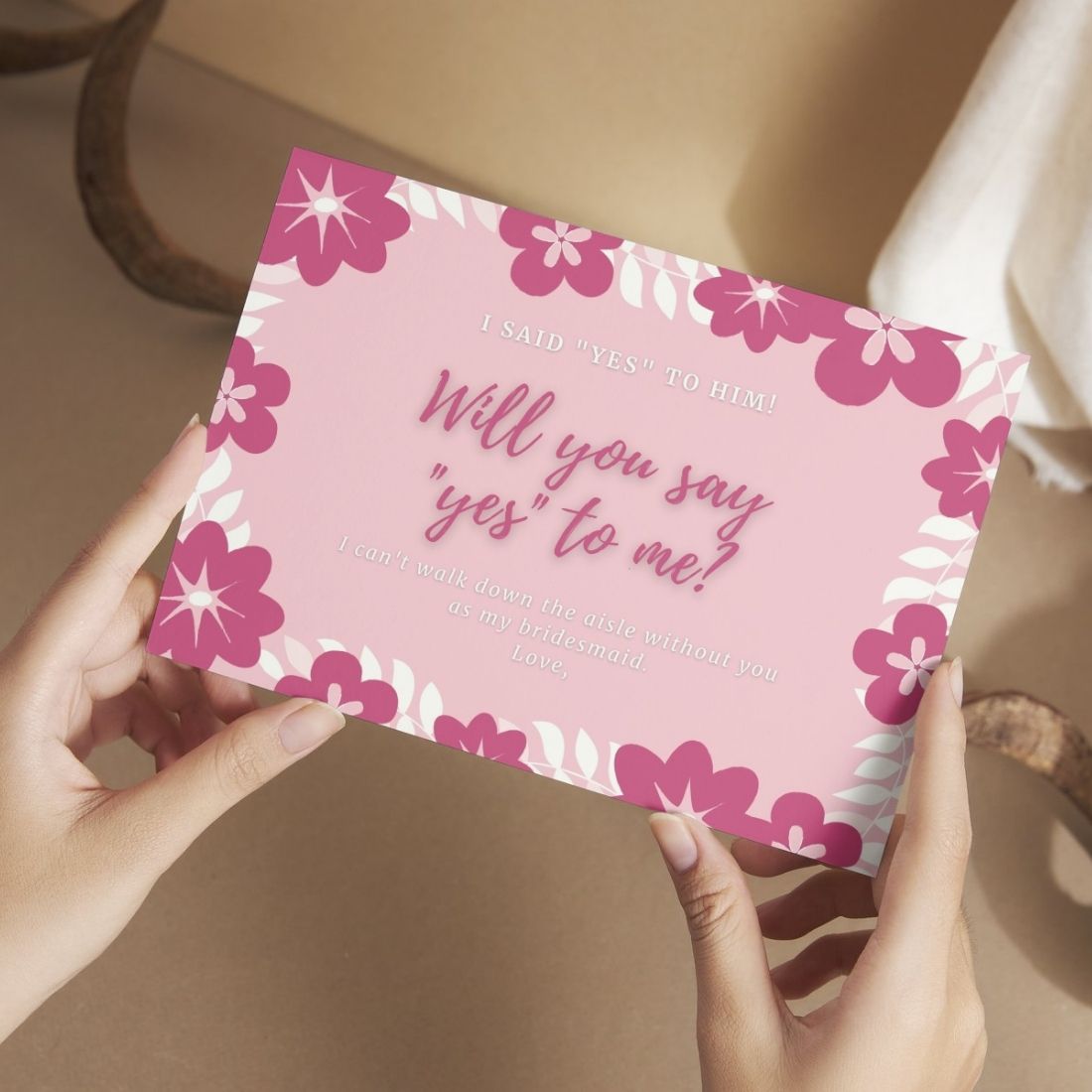 Bridesmaid Proposal Invitation Cards 5.8x8.3inch | Wedding Invite