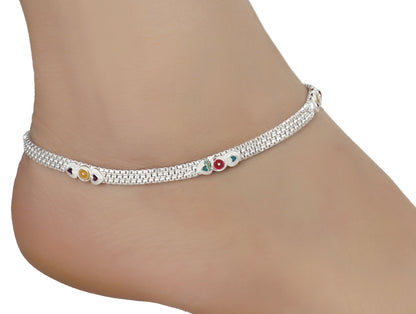 Silver Plated Anklet Pair
