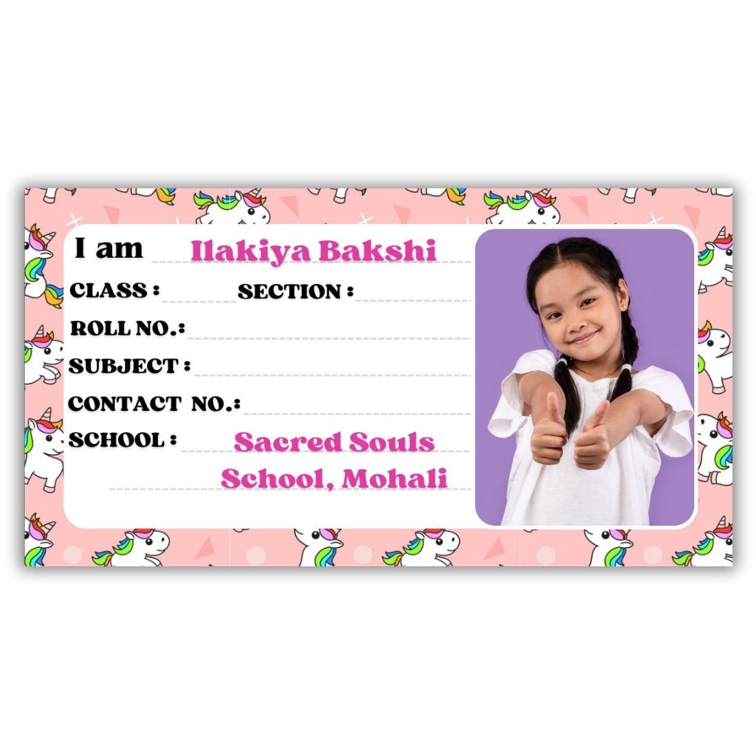 Kids Photo Name Slips Pack of 36