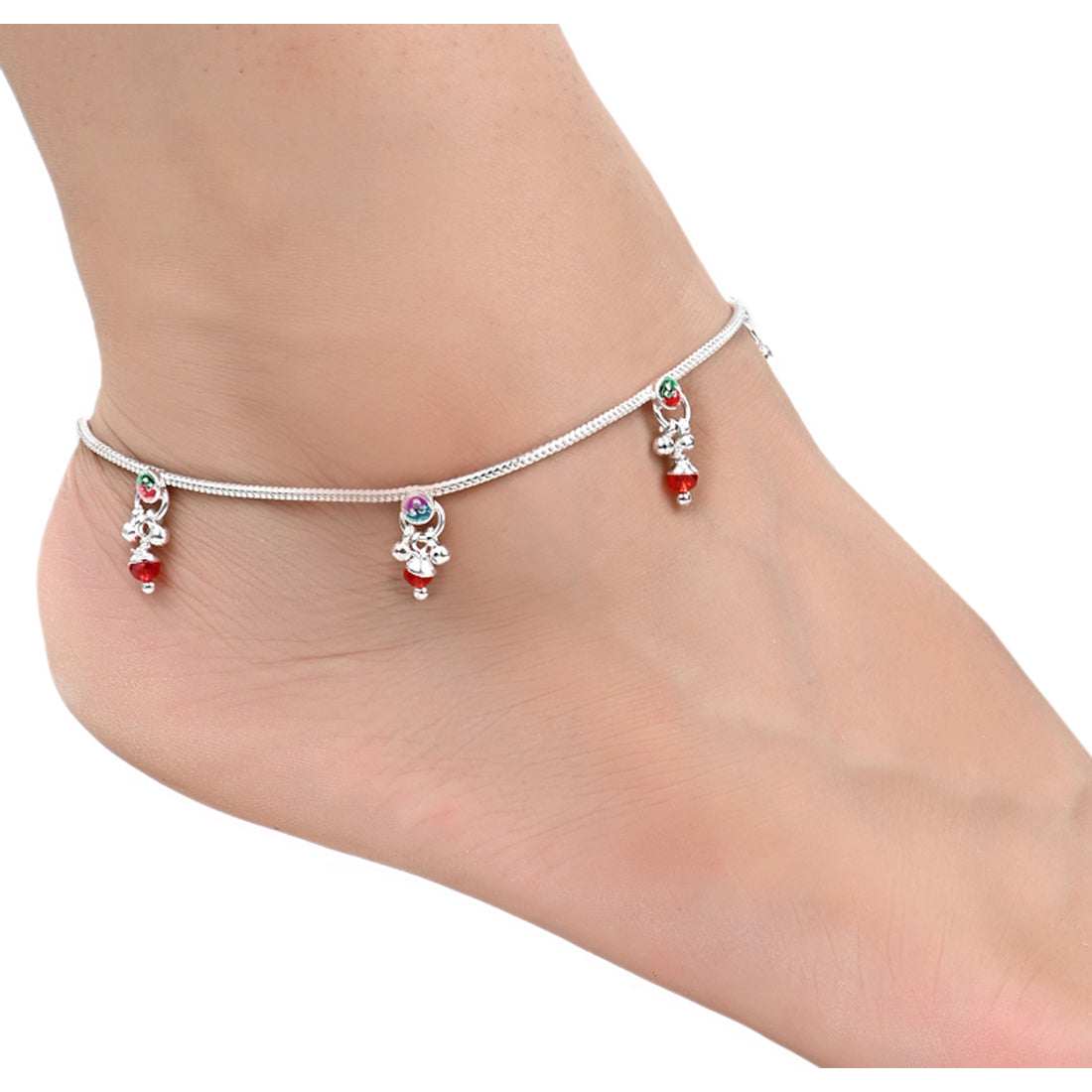Silver Plated Anklet Pair