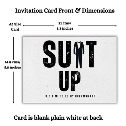 Groomsman Proposal Invitation Cards 5.8x8.3inch | Wedding Invite