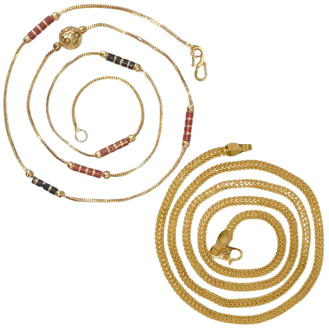 Combo of 2 Gold Plated Chains 22inch Long