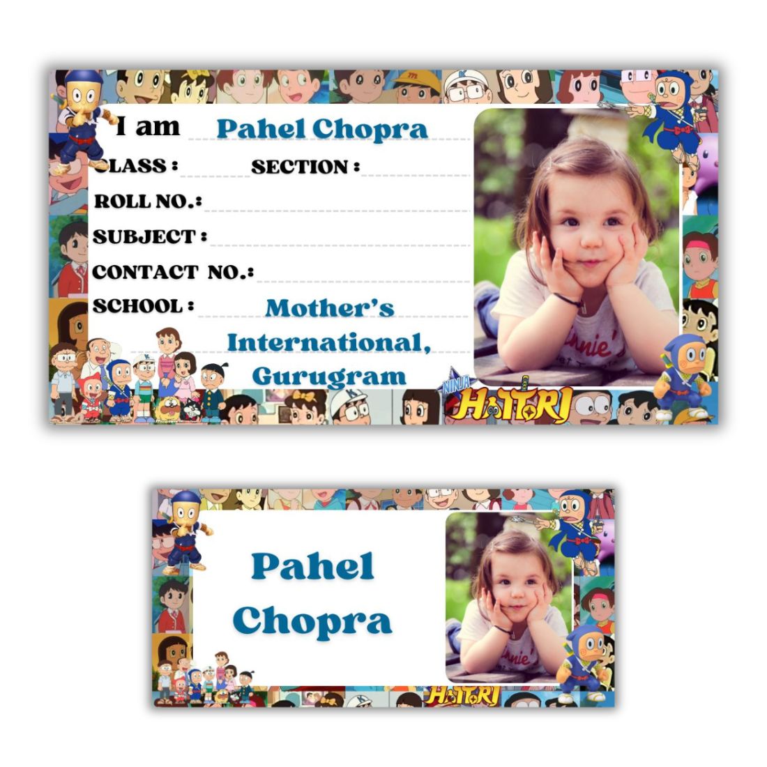 Kids Photo Name Slips & Tags | Pack of 63 | 36 Name Slips & 27 Tags