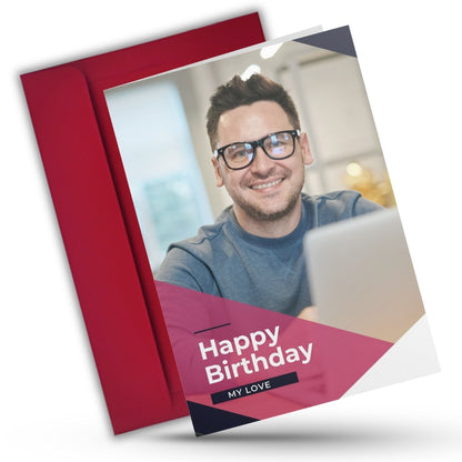 Photo Greeting Card with for Husband Hubby Boyfirend | Preprinted Inside Message