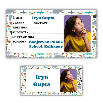 Kids Photo Name Slips & Tags | Pack of 63 | 36 Name Slips & 27 Tags