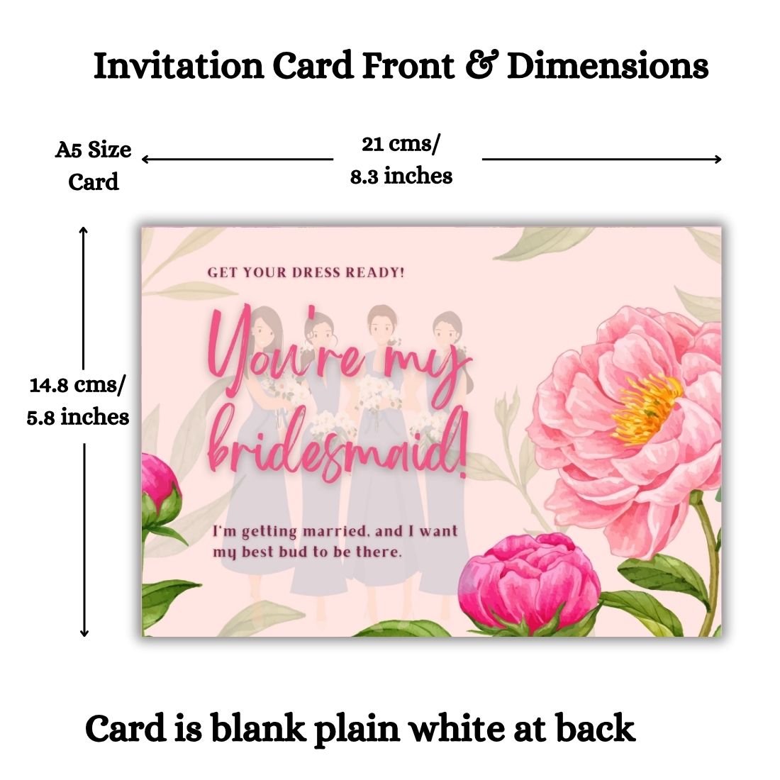 Bridesmaid Proposal Invitation Cards 5.8x8.3inch | Wedding Invite