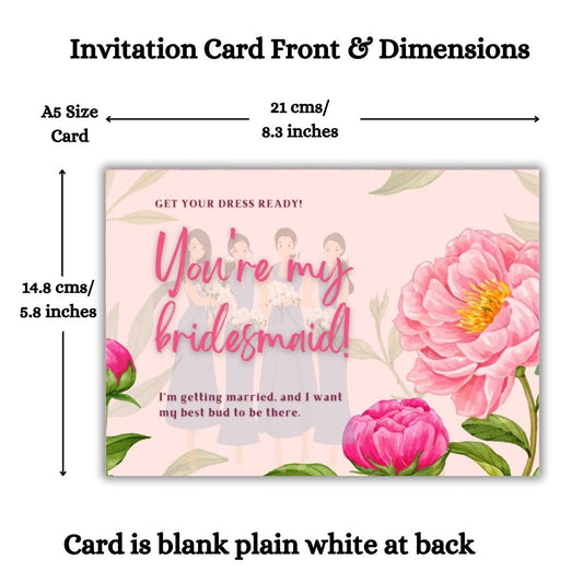 Bridesmaid Proposal Invitation Cards 5.8x8.3inch | Wedding Invite