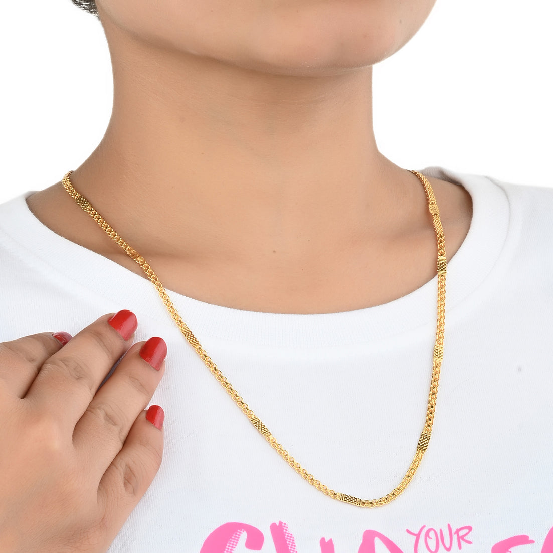 Combo of 2 Gold Plated Chains 22inch Long