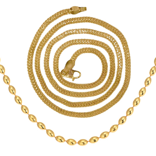 Combo of 2 Gold Plated Chains 22inch Long