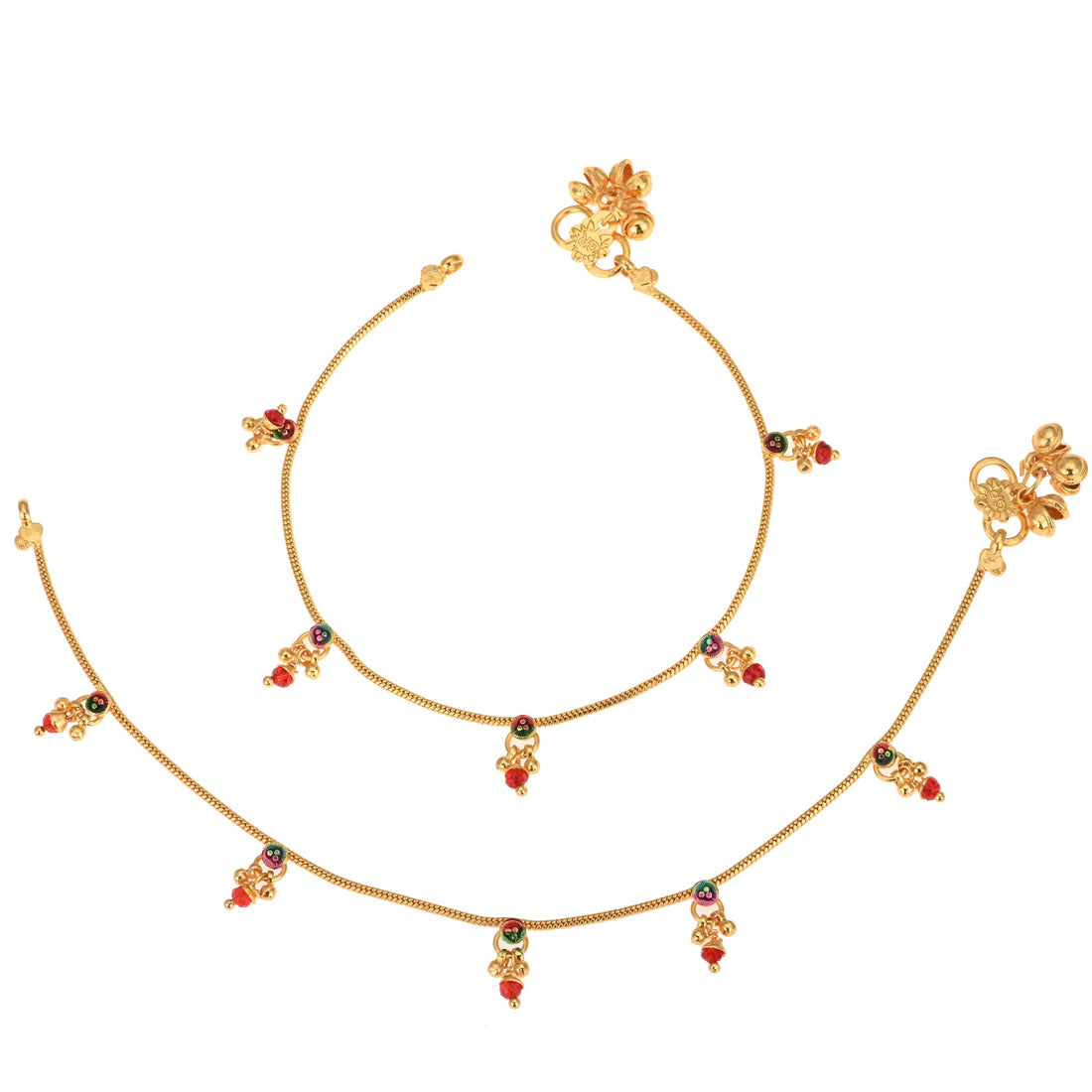 Gold Plated Anklet Pair