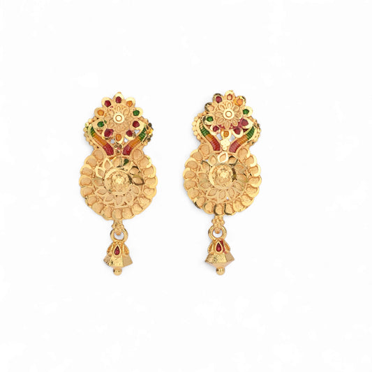 Gold Plated Meena Earrings Set