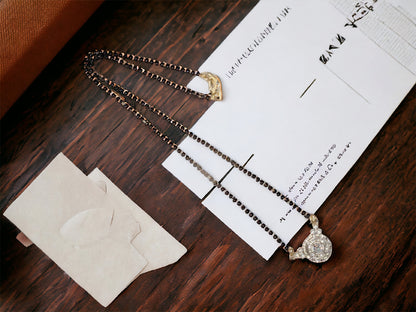 Gold Plated AD Mangalsutra with Black Beads