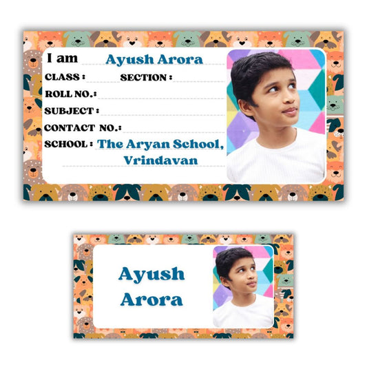 Kids Photo Name Slips & Tags | Pack of 63 | 36 Name Slips & 27 Tags