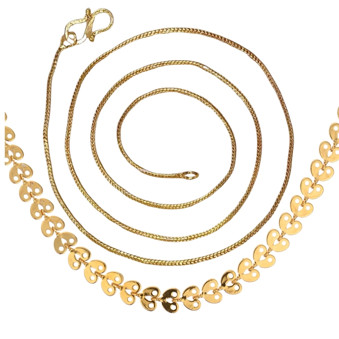 Combo of 2 Gold Plated Chains 22inch Long