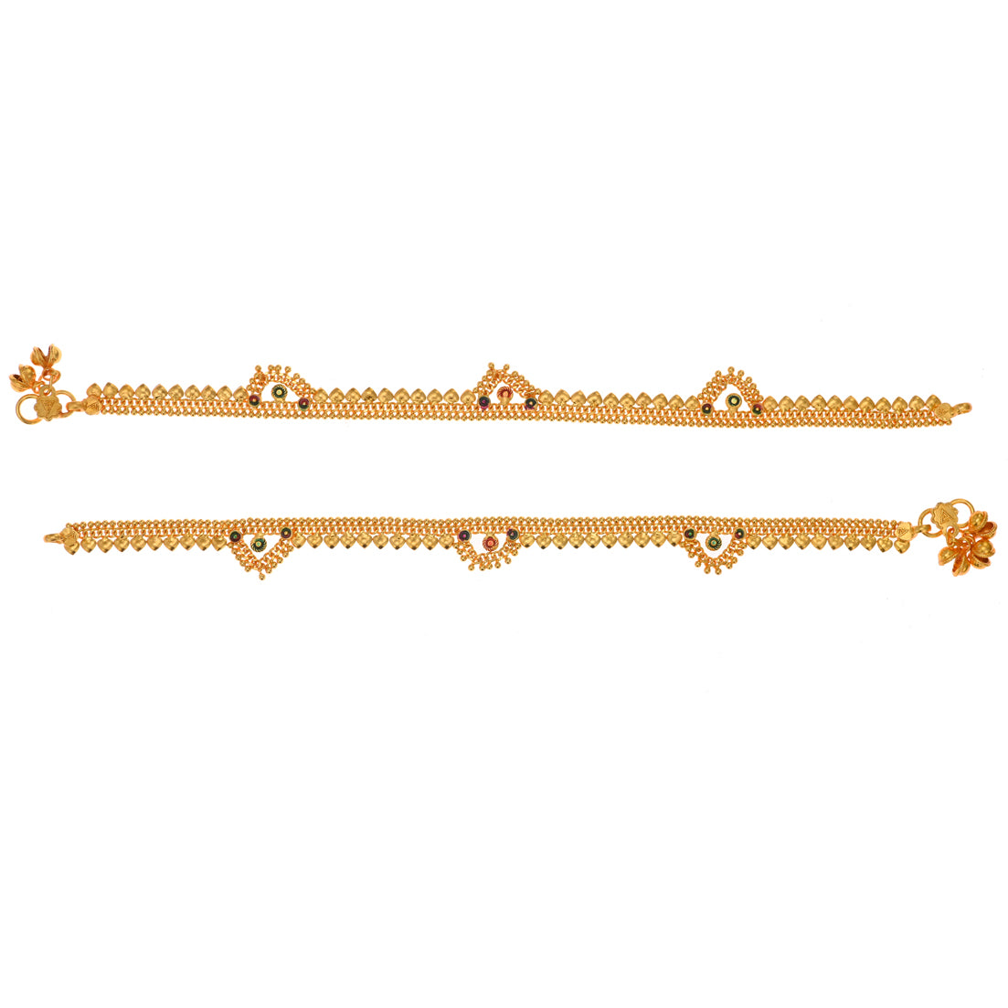 Gold Plated Anklet Pair