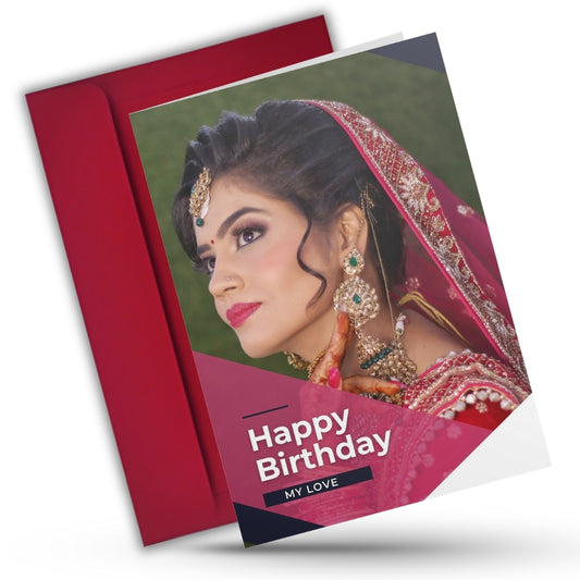 Photo Greeting Card with for Wife Girlfriend | Preprinted Inside Message