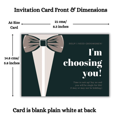 Groomsman Proposal Invitation Cards 5.8x8.3inch | Wedding Invite