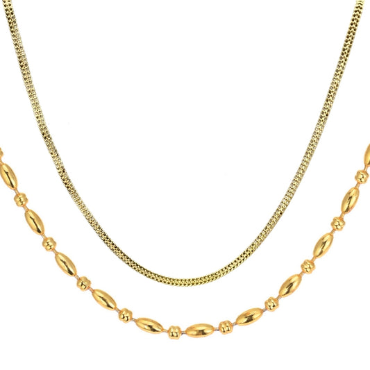 Combo of 2 Gold Plated Chains 22inch Long