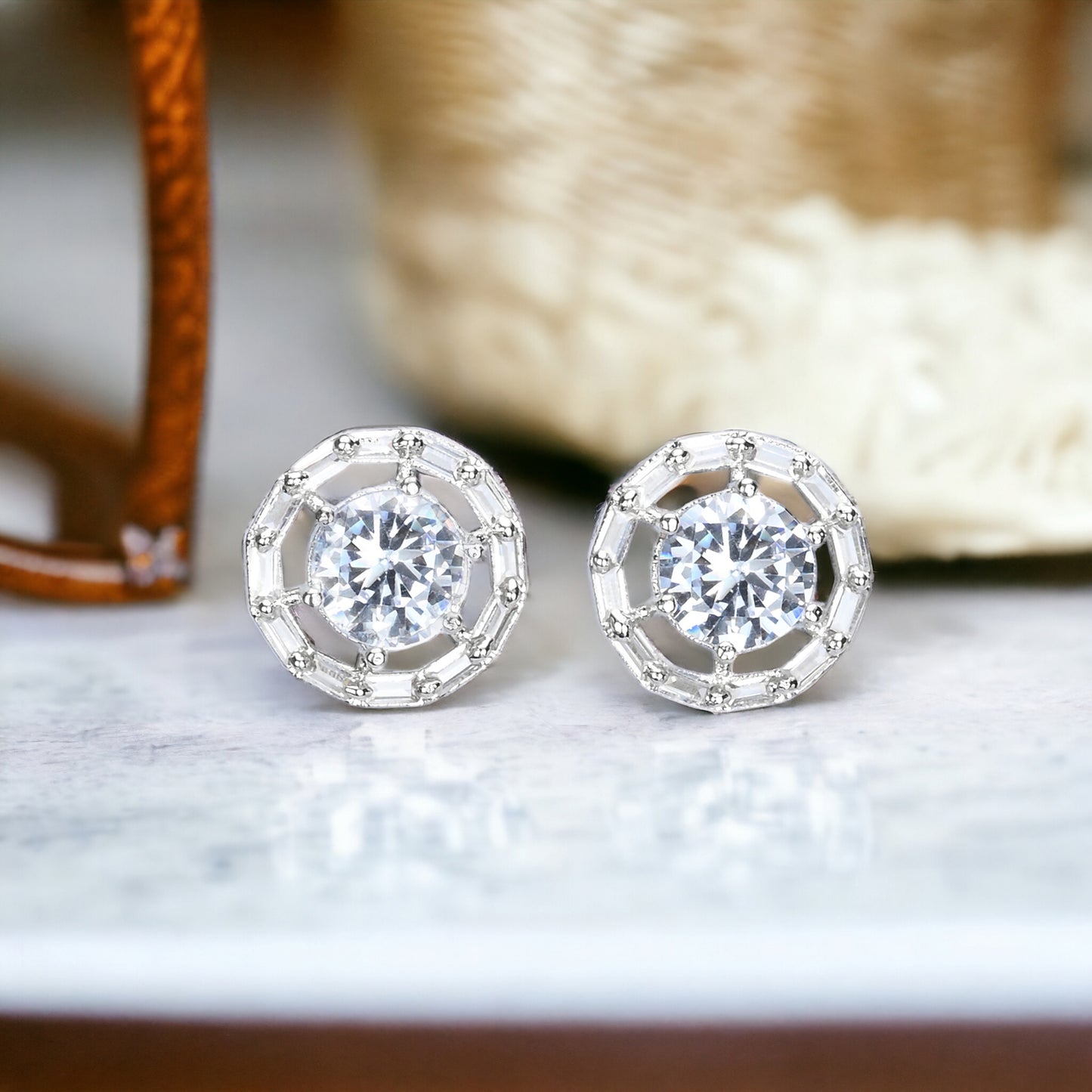 Silver Plated AD Earrings Set