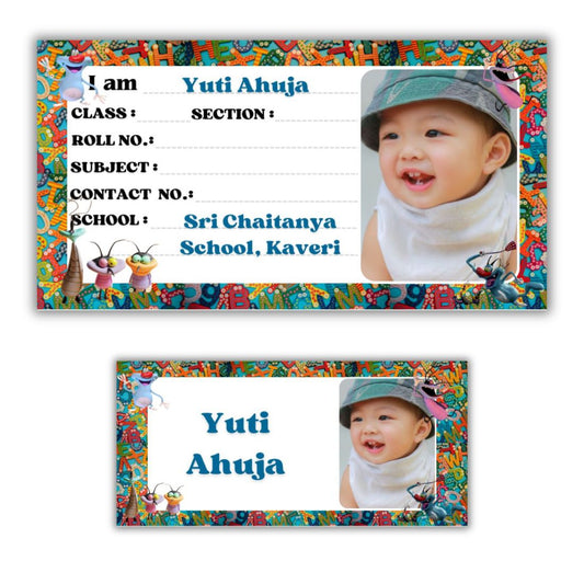 Kids Photo Name Slips & Tags | Pack of 63 | 36 Name Slips & 27 Tags