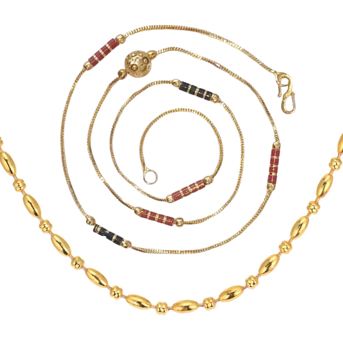 Combo of 2 Gold Plated Chains 22inch Long