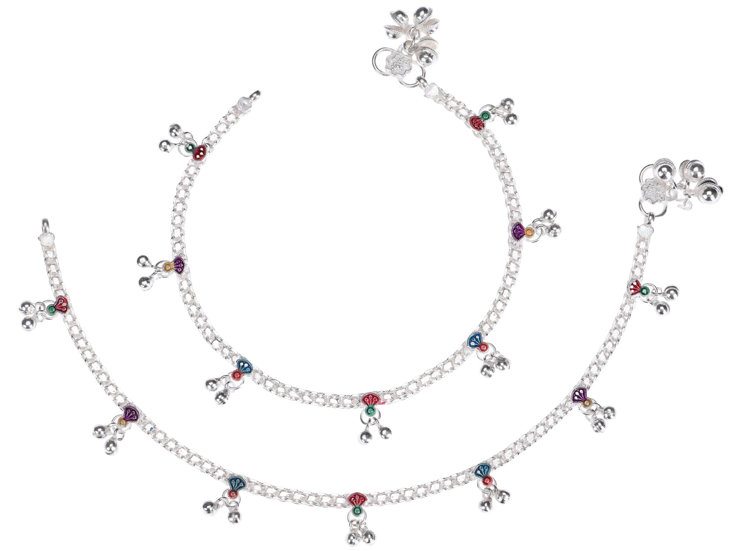 Silver Plated Anklet Pair