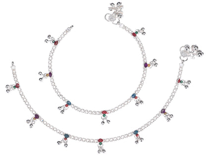 Silver Plated Anklet Pair