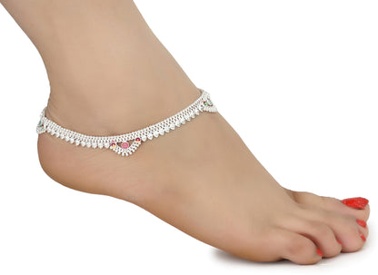 Silver Plated Anklets & 22 inch Gold Plated Chain