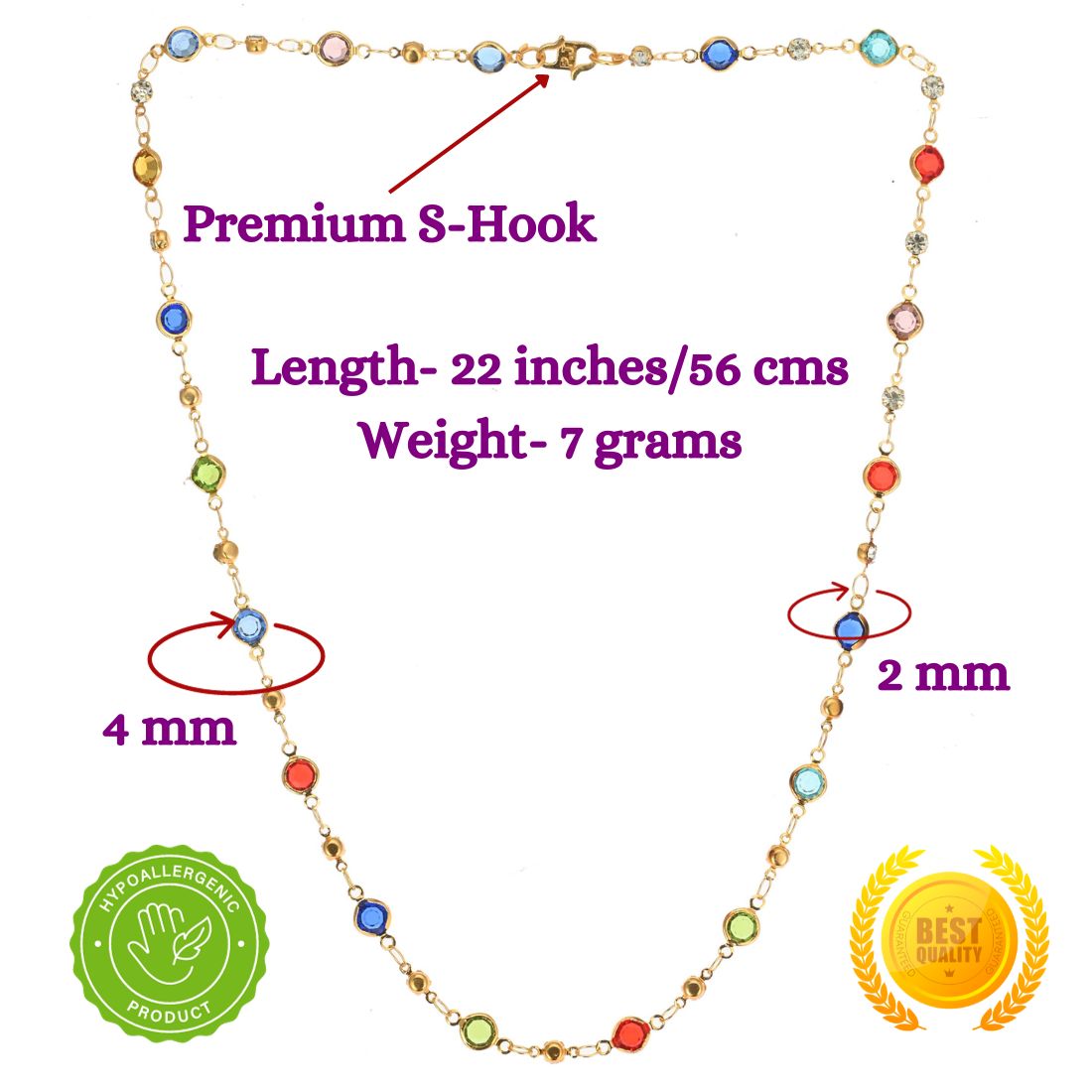 Silver Plated Anklets & 22 inch Gold Plated Chain