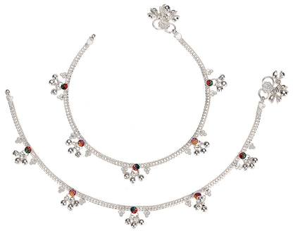 Silver Plated Anklet Pair